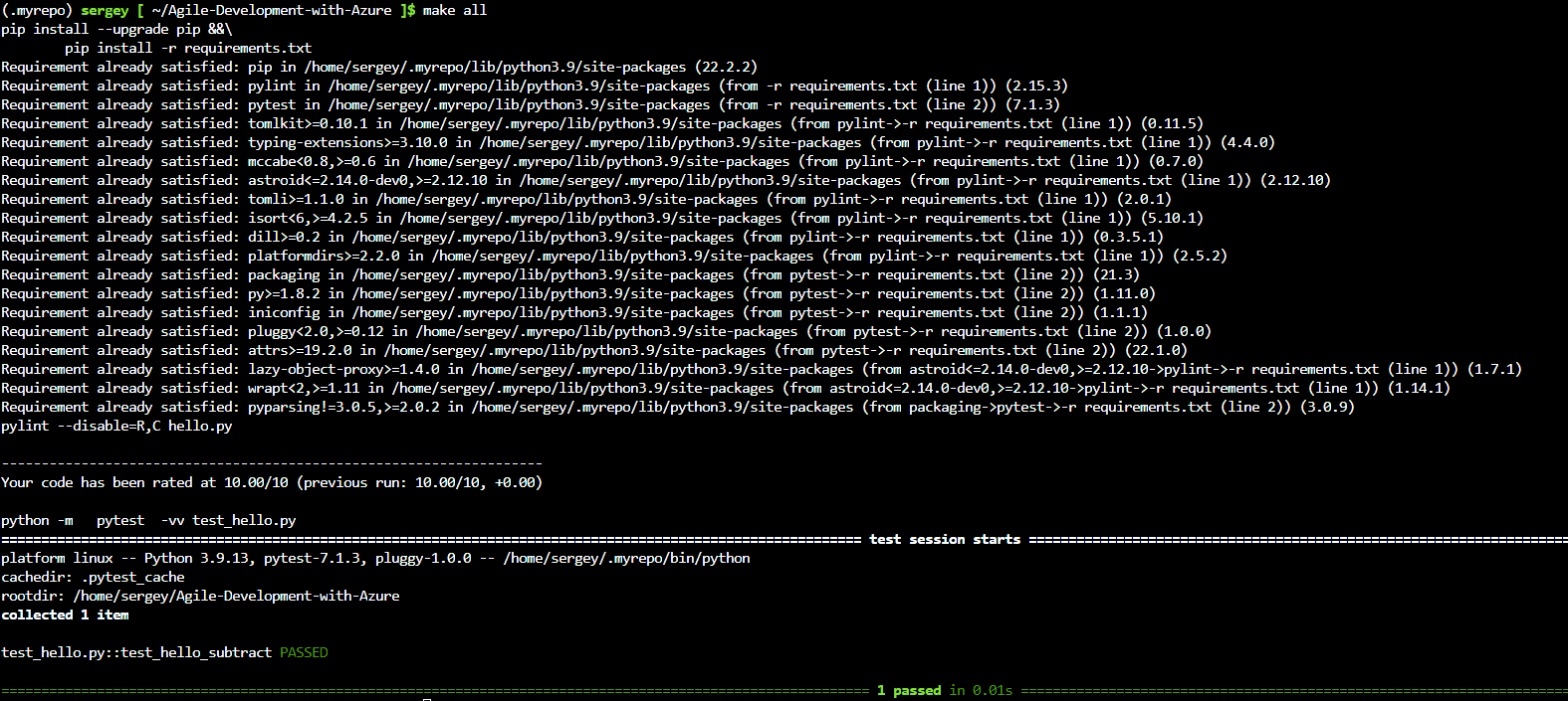 Github svvoronin agile development with azure repository for udacity