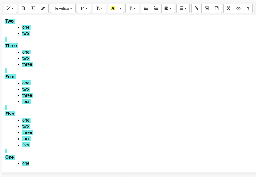 Changes in format not applied to the entire content when all text in ...