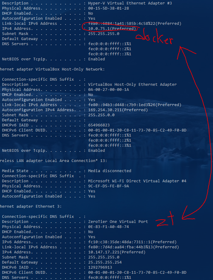 Bridging to docker virtual adapter (windows) · Issue 713 · zerotier