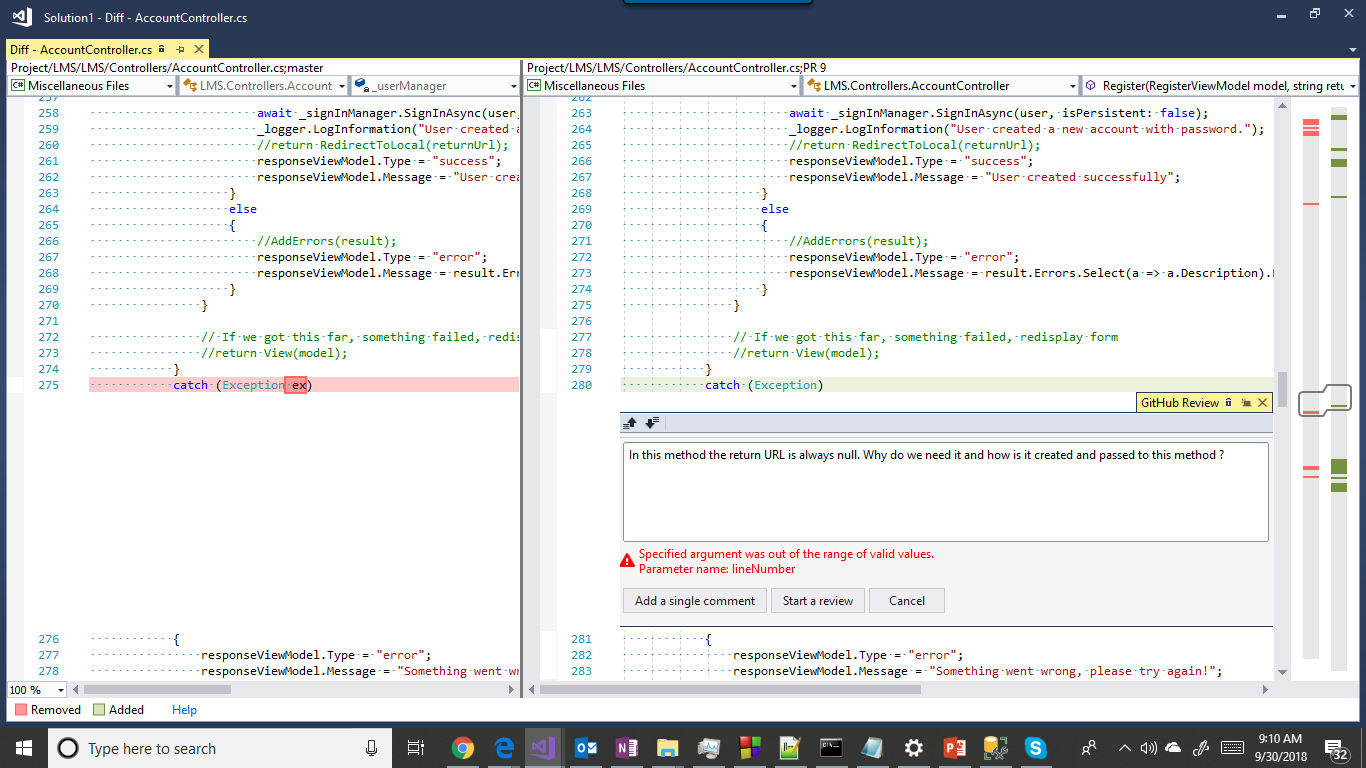 Getting error message: Specified argument was out of the range of valid ...