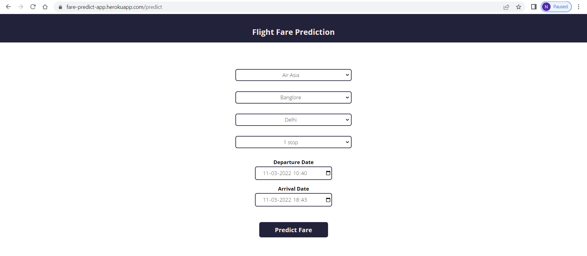 GitHub - naina8400/Flight-Fare-Prediction
