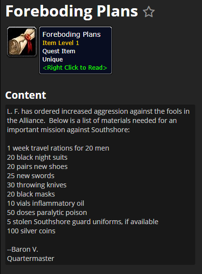 DB/Quest: Incorrect page text for the quest item in 