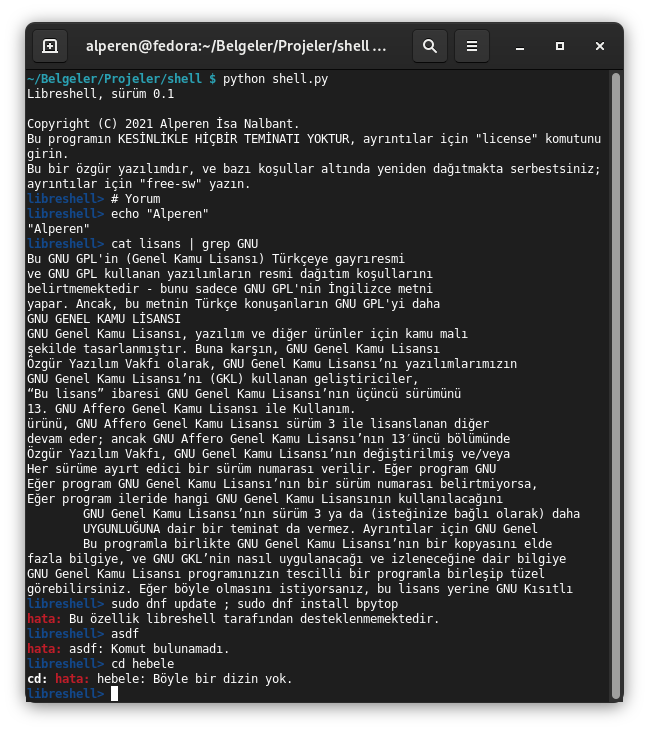 GitHub - Afacanc38/libreshell: Python ile yazılmış basit bir komut ...