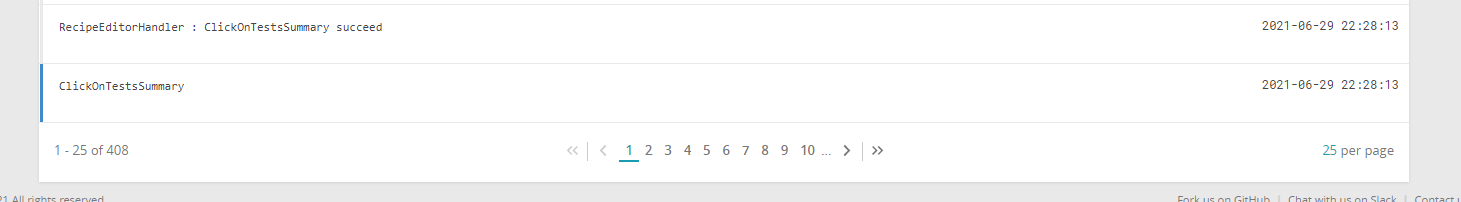 Add the option to go to the last stack trace page from the upper part ...