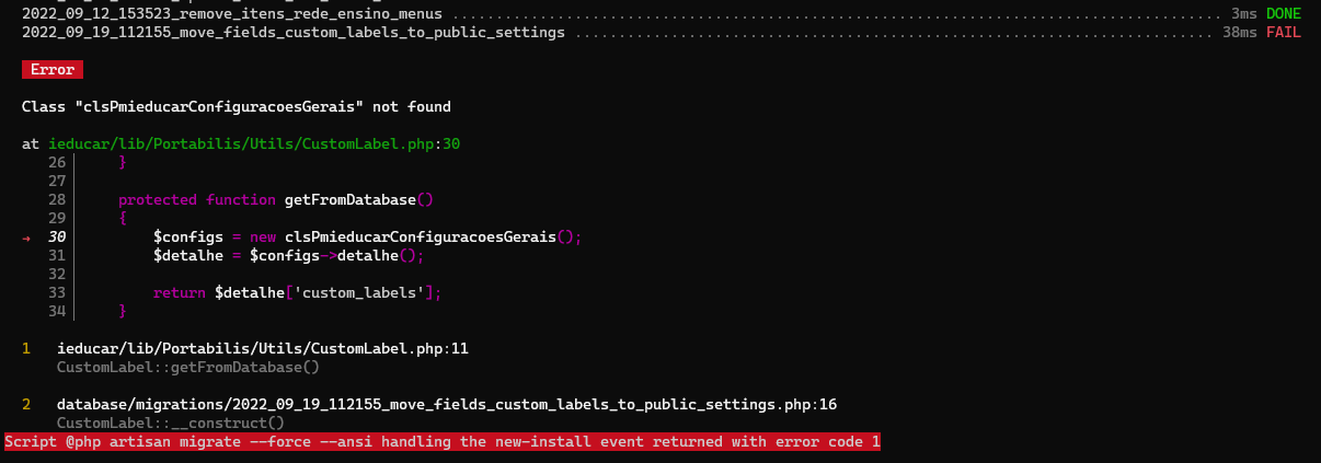 Class "clsPmieducarConfiguracoesGerais" not found · Issue #899 ...