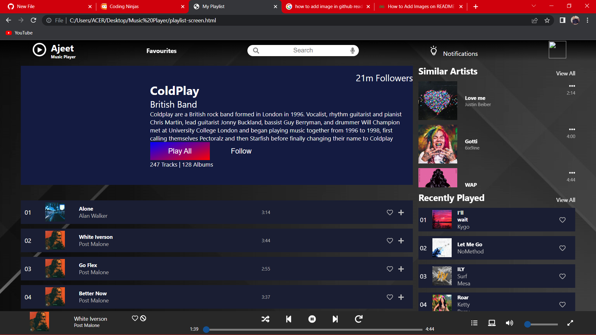 GitHub - AJEETSINGH8139/Music_Player: This is a Music Player project of ...