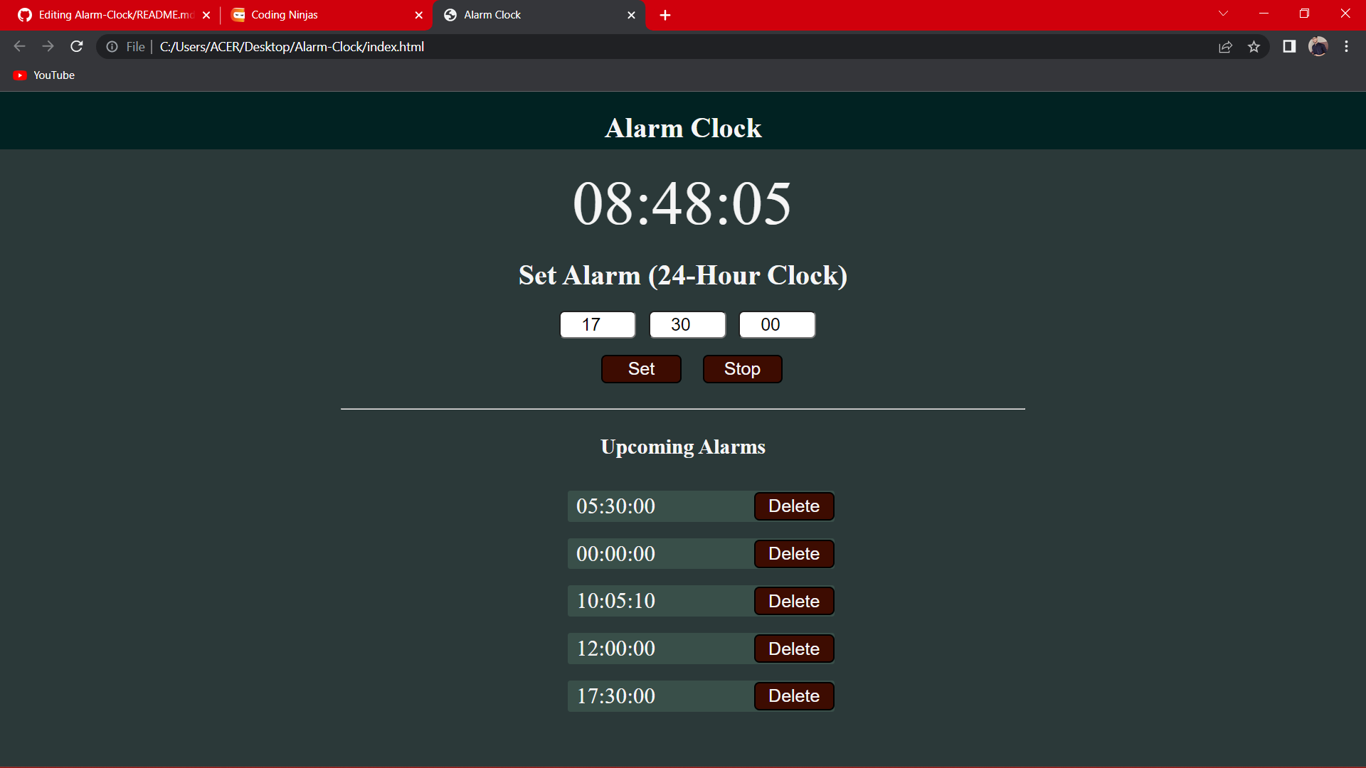 GitHub - AJEETSINGH8139/Alarm-Clock: This is an Alarm Clock project of ...