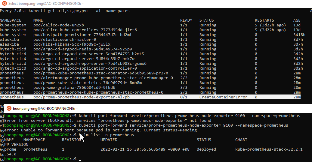 pod/promeprometheusnodeexporter CreateContainerError Issue Title