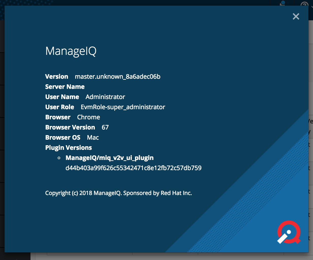 Add v2v commit hash to the UI · Issue #422 · ManageIQ/manageiq-v2v · GitHub