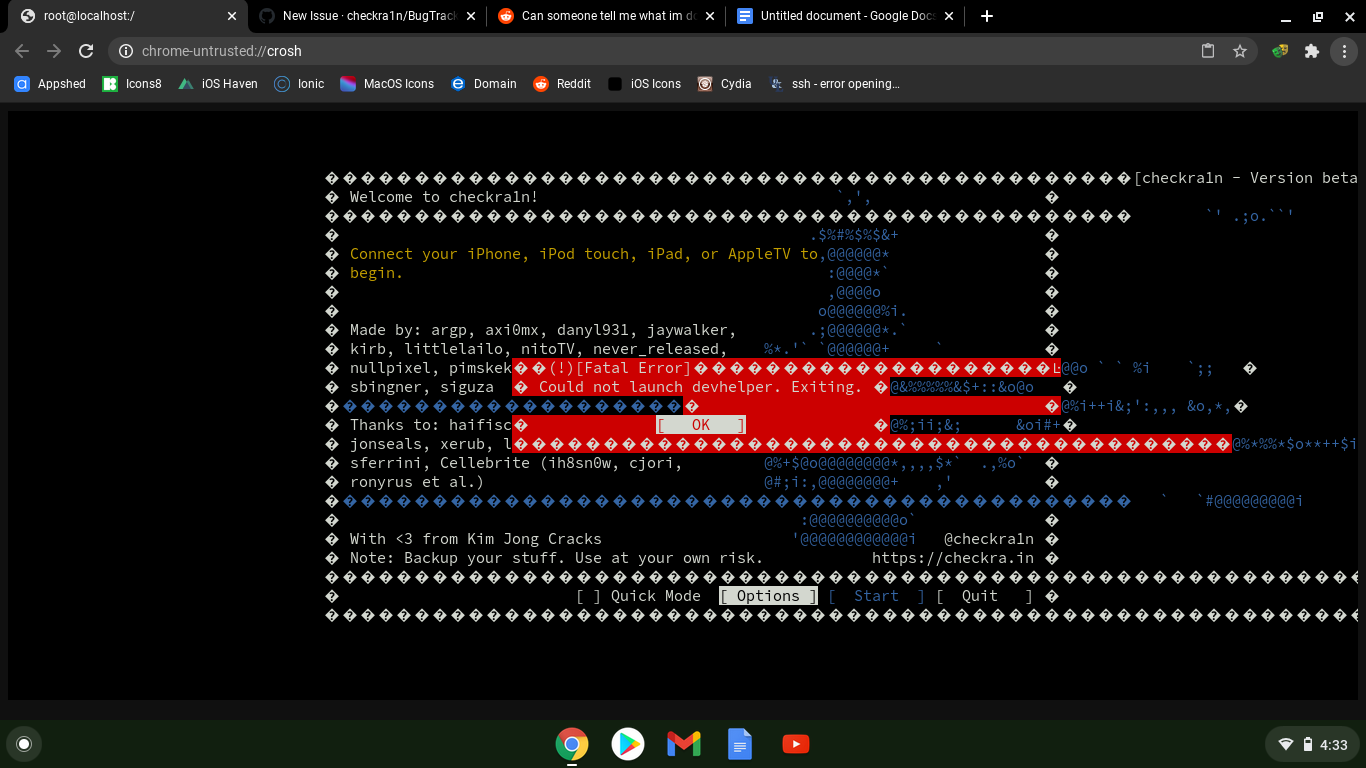 Checkra1n 0.12.1 "Could not launch devhelper" · Issue 1896 · checkra1n