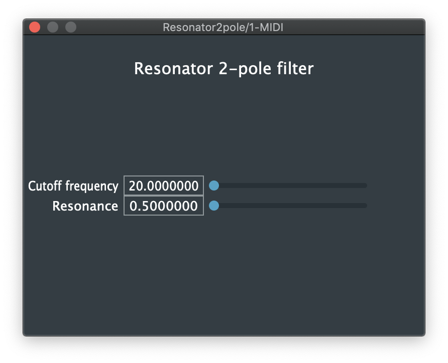 GitHub julianksdj/Resonator2pole SecondOrder Feedback Filter (Resonator) From the book