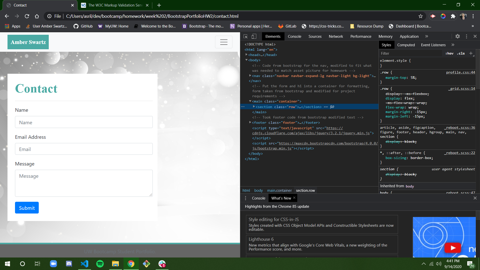 GitHub - ASwartz14/BootstrapPortfolio: Week two basic reactive ...