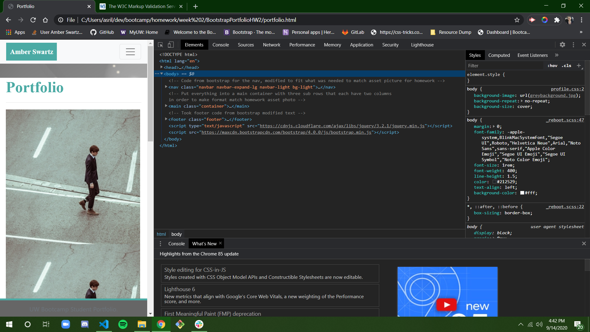 GitHub - ASwartz14/BootstrapPortfolio: Week two basic reactive ...