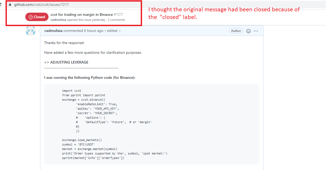 Adjusting Leverage on Binance · Issue #7221 · ccxt/ccxt · GitHub