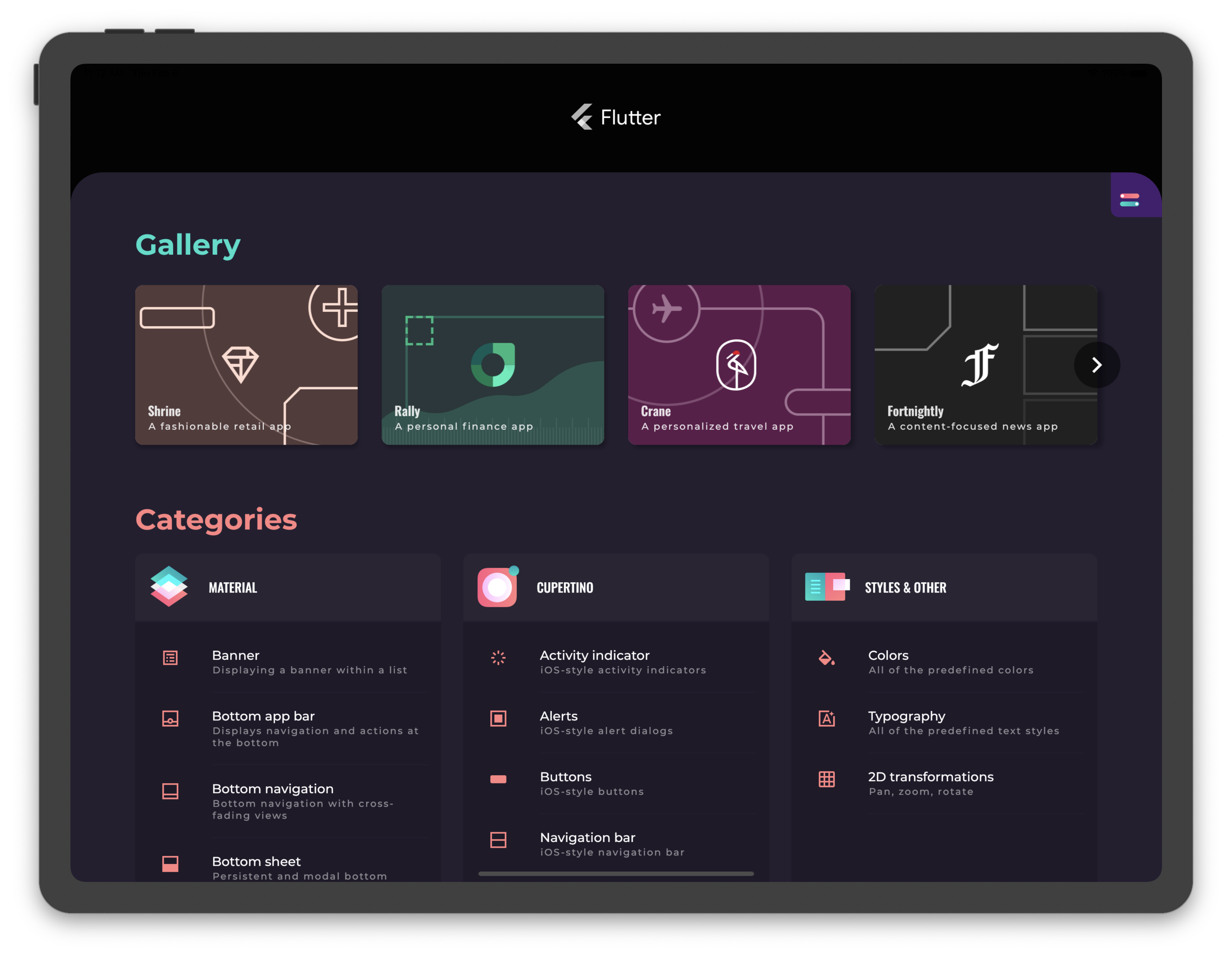 Flutter Gallery