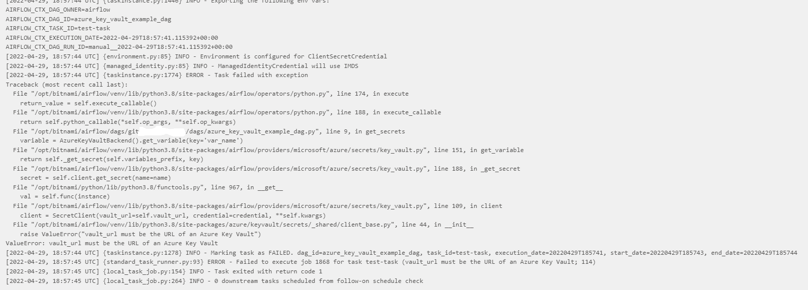Airflow Cannon't connect to Azure Key Vault · Issue 9997 · bitnami