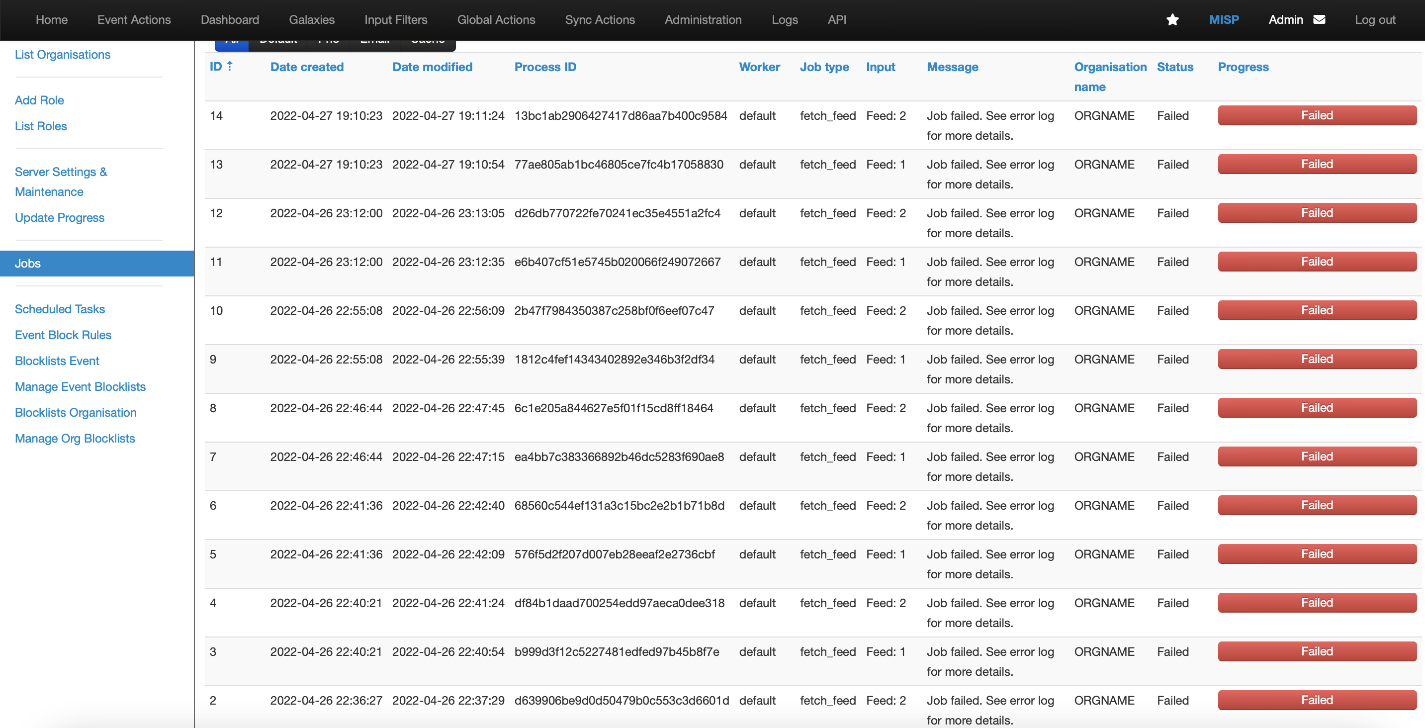 Error: Could not get new event uuids for feed 2 · Issue #8308 · MISP ...