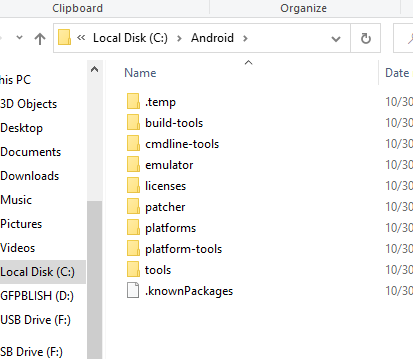 5 My androis SDK installation