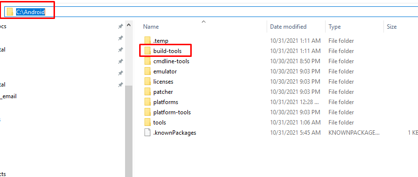 myAndroidSDK File Structure