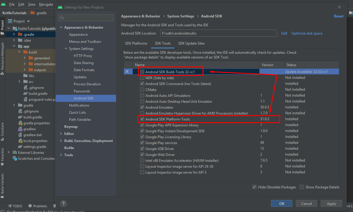 Spported Build tools