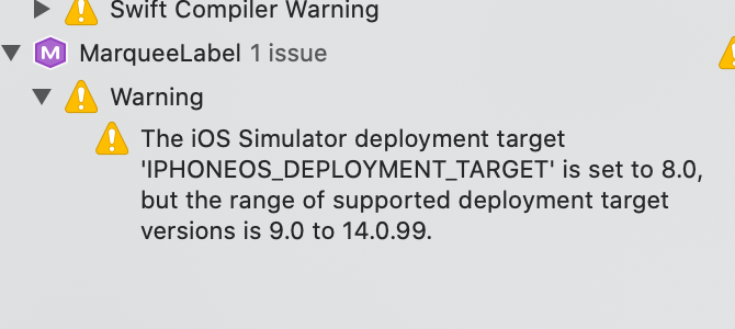 Deployment target warning in Xcode 12 · Issue #255 · cbpowell ...