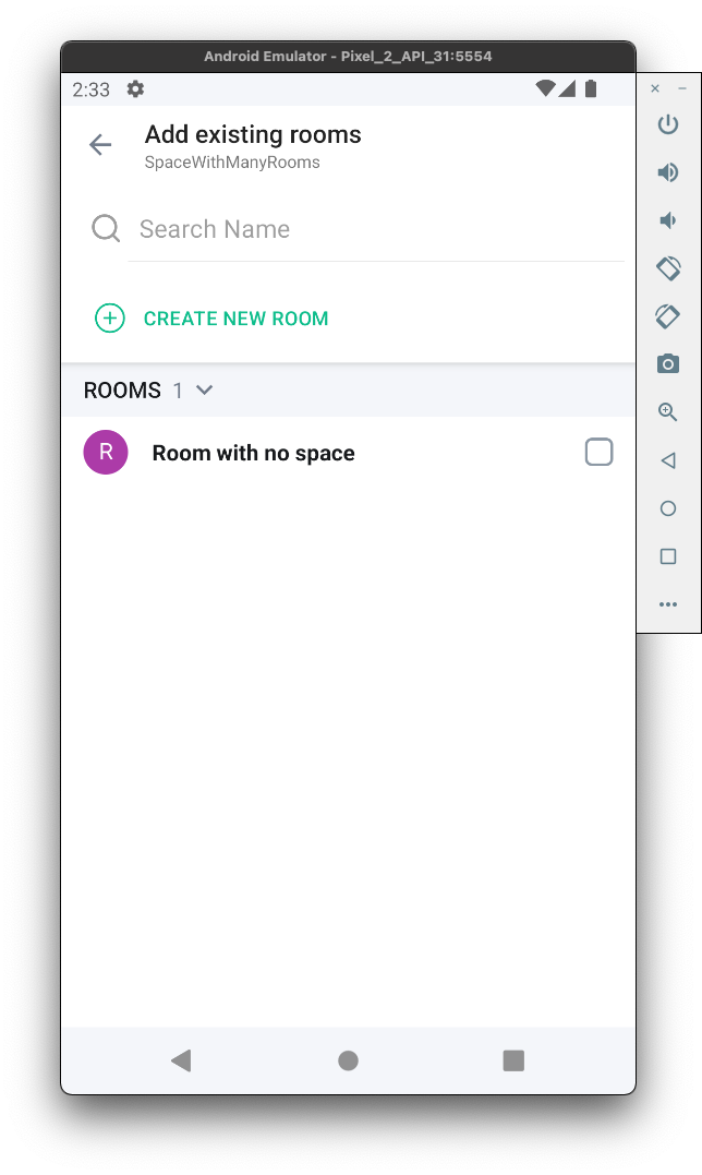add room to space + manage space rooms