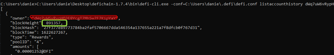 Command listaccounthistory does not work like expected with the ...