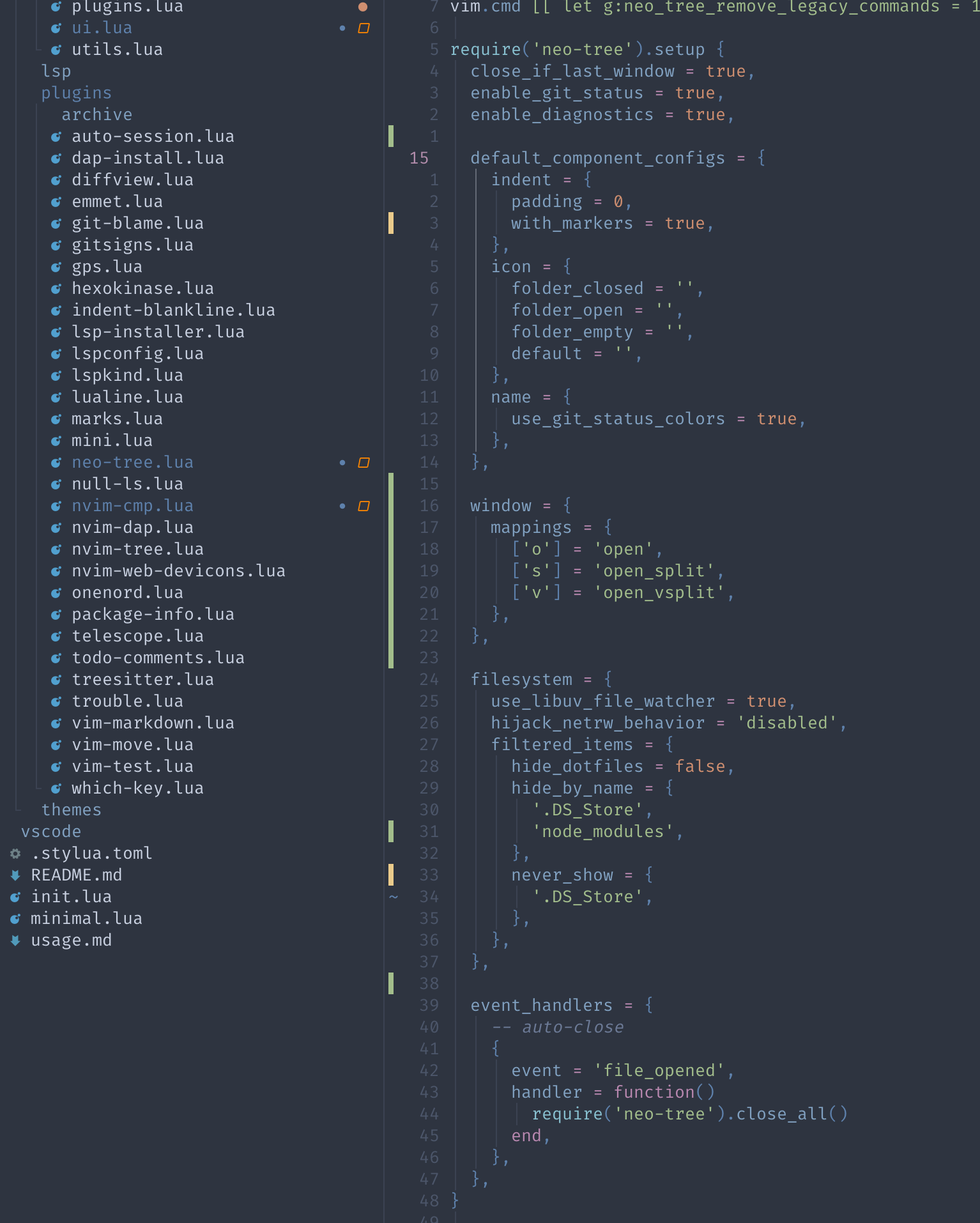Cannot set git status colors · Issue #251 · nvim-neo-tree/neo-tree.nvim ...