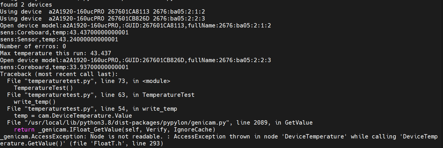 _genicam.AccessException · Issue 192 · basler/pypylon · GitHub