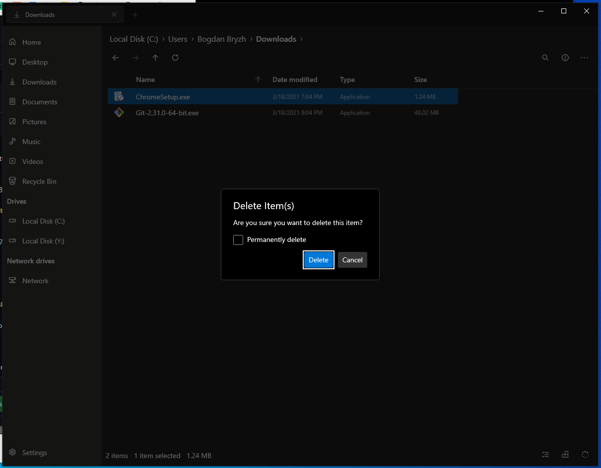 Files crashes on deleting files used by another process and clicking ...