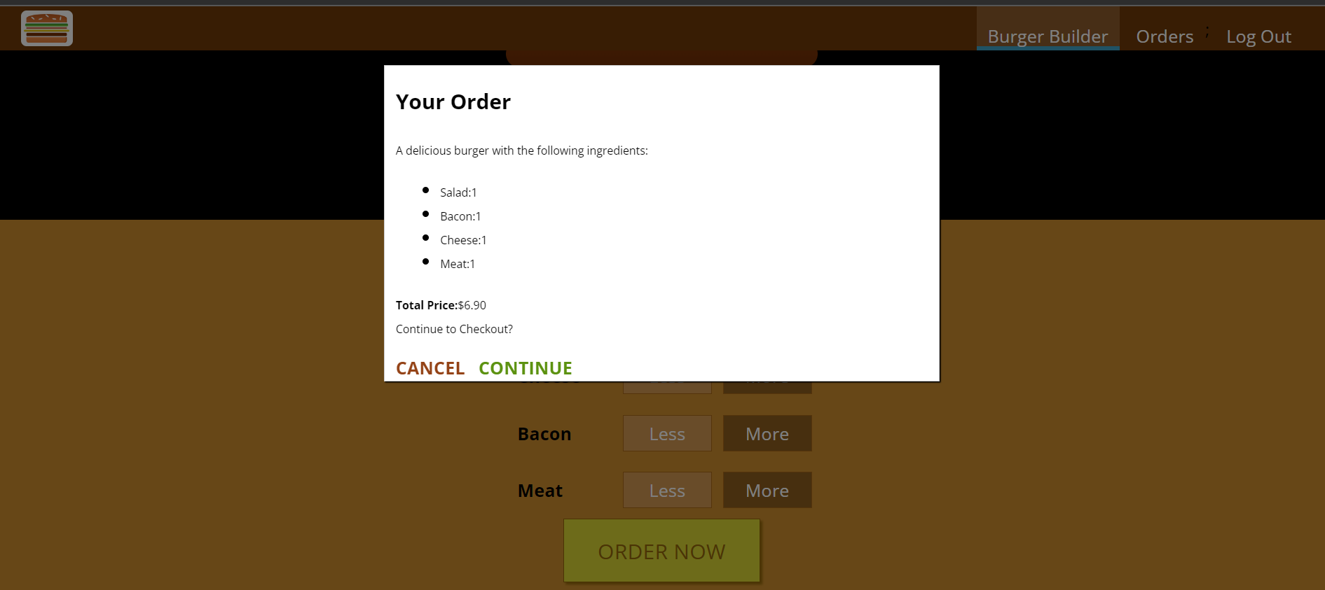 GitHub - meghaMaheshwari17/burger: Burger Builder from React JS