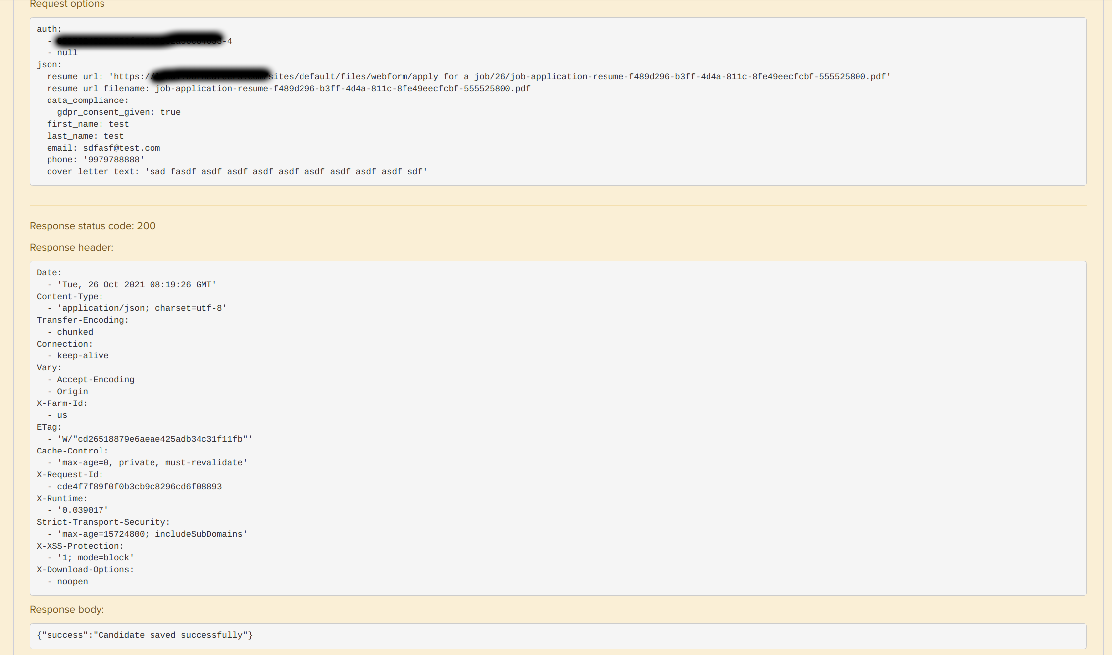 Job application applied through Job Board API does not showup in the