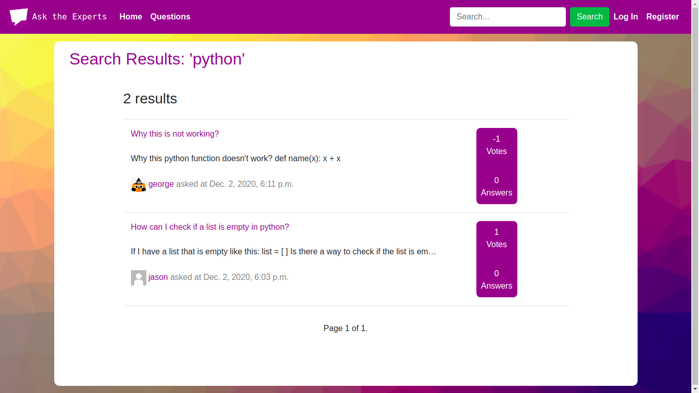 GitHub - gustavocmaciel/ask-the-experts: A web application where users ...