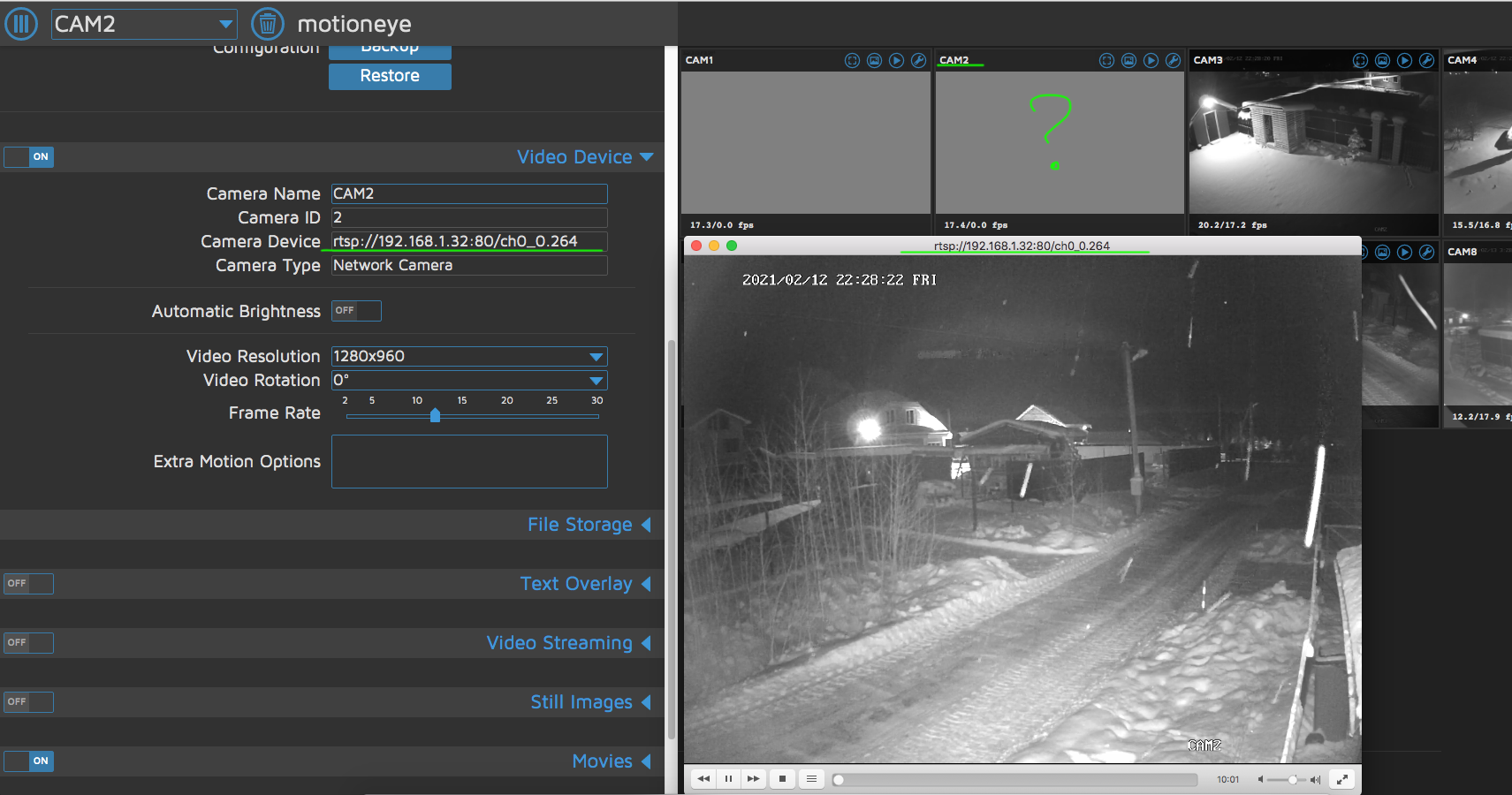 Intermittently losing connection to IP Camera · Issue 1996 · motioneye
