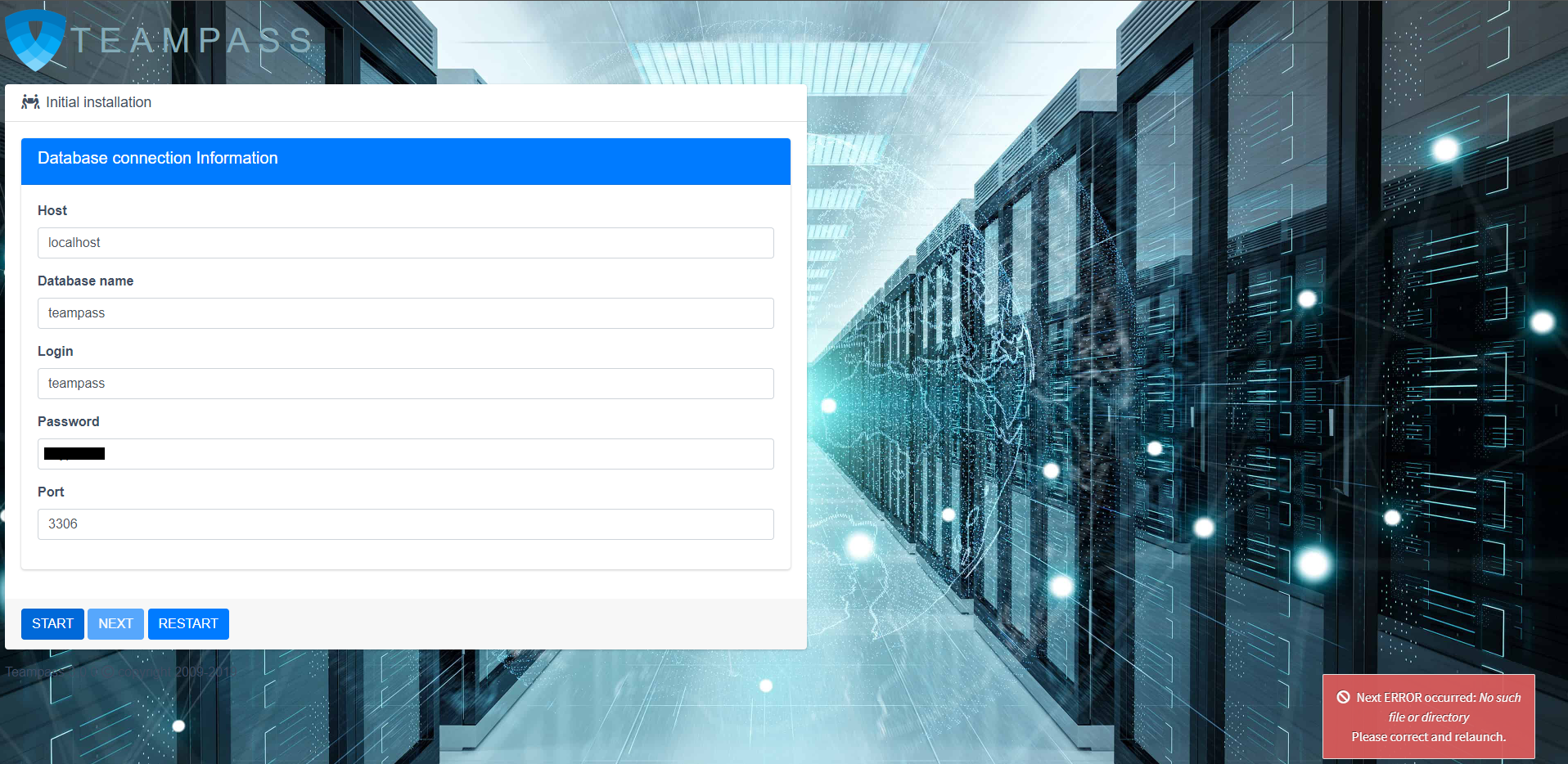 Installation problem Next ERROR occurred: No such file or directory ...
