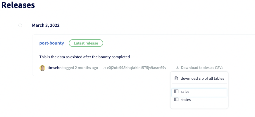 Download Individual Tables At Commit As Csv Issue 194 Dolthub Download Individual Tables At Commit As Csv Issue 194 Dolthub