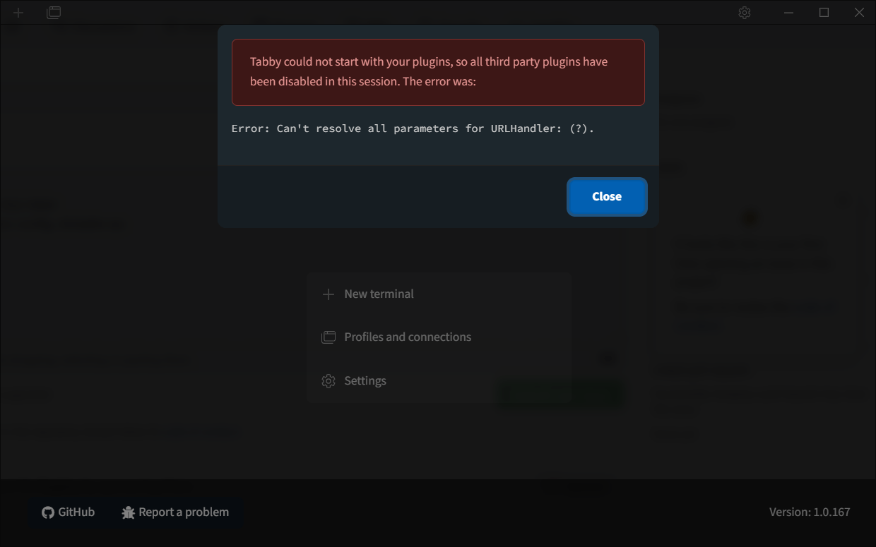 Tabby could not start with your plugin · Issue #5139 · Eugeny/tabby ...