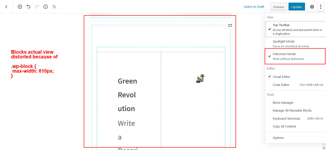 Editor Full Screen Mode Issue · Issue #17270 · WordPress/gutenberg · GitHub