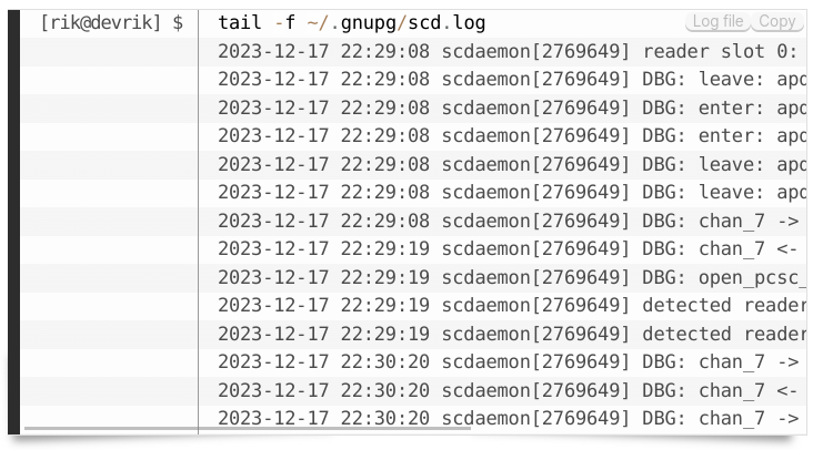 Log file, tail'd in command-line