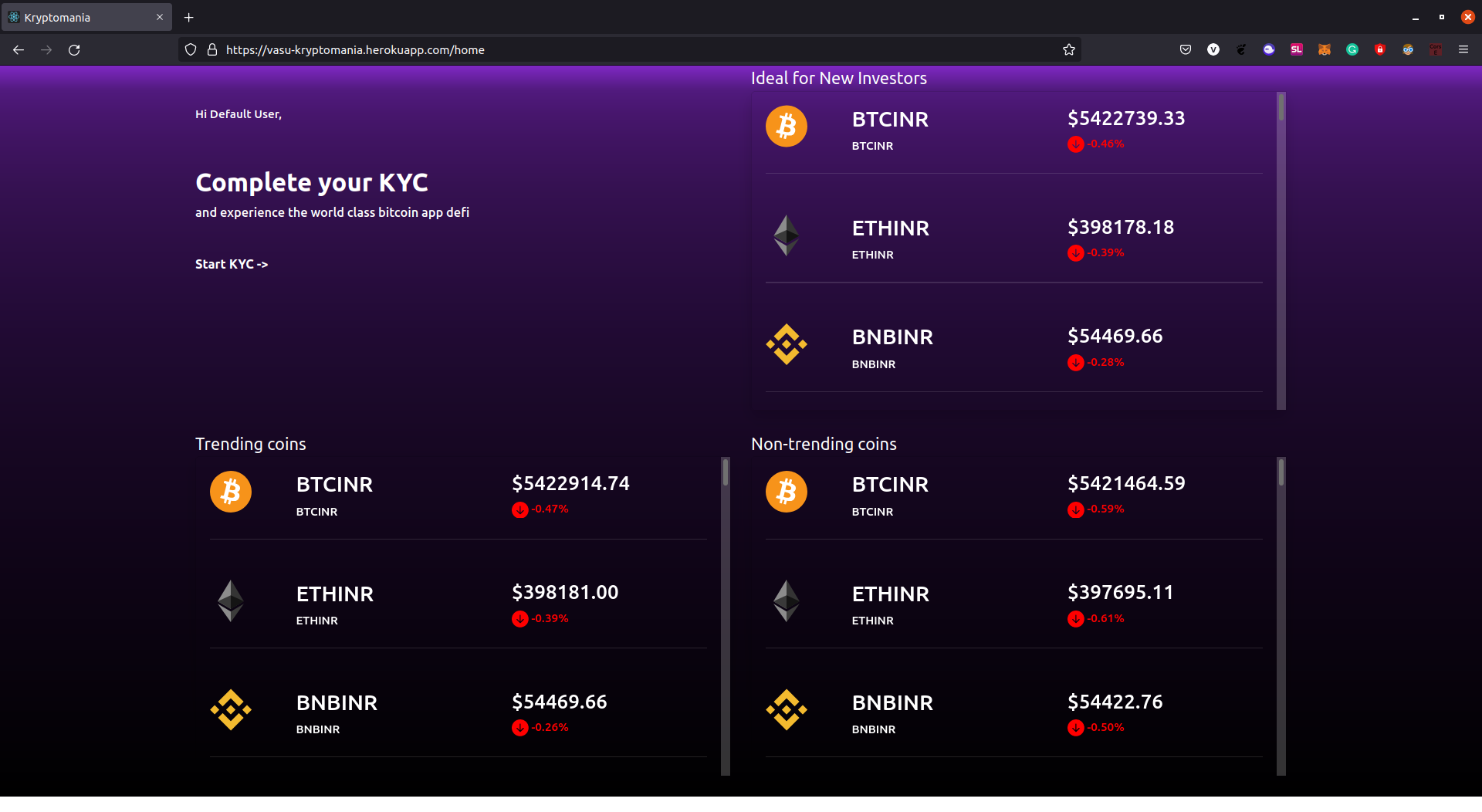 GitHub - vasupradharamac/Kryptomania: A crypto ticker app for crypto ...