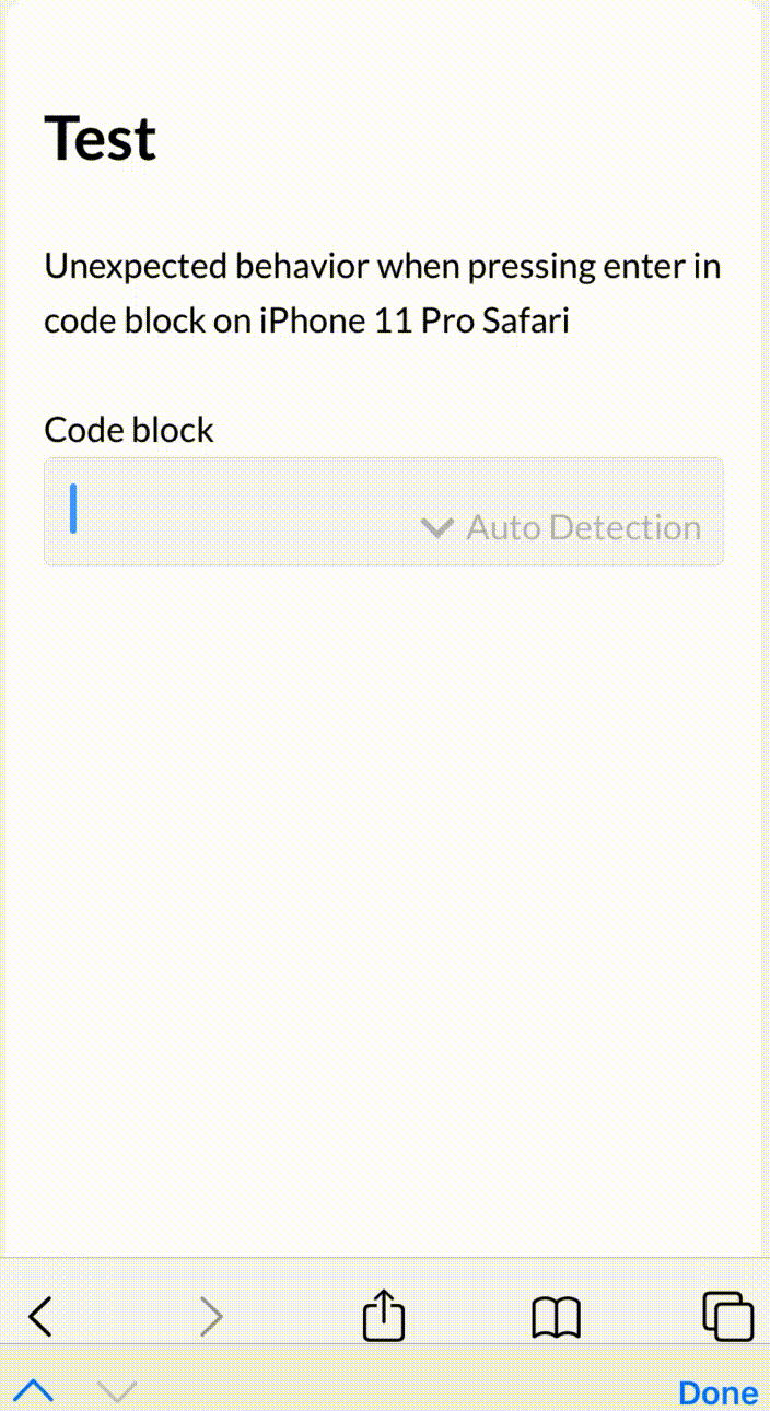 Unexpected behavior when pressing enter in code block · Issue #872 ...