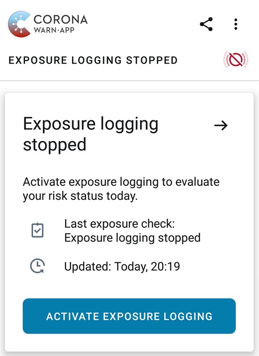 Exposure logging stopped