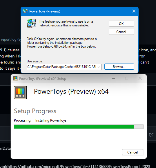 PowerToys Update File "Unavailable" · Issue #25871 · microsoft ...