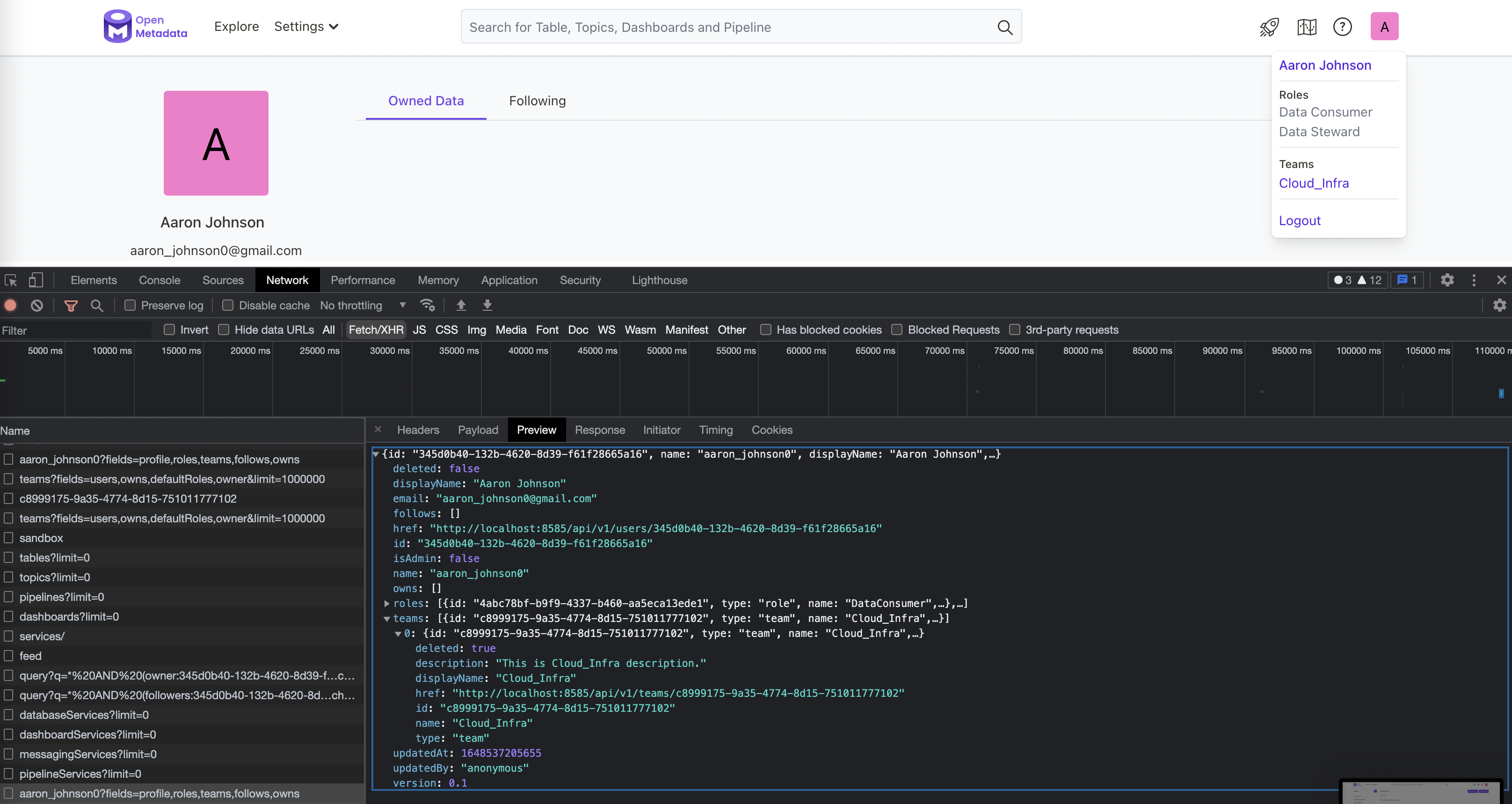 Delete team name is displayed on the users profile. Upon deleting a ...
