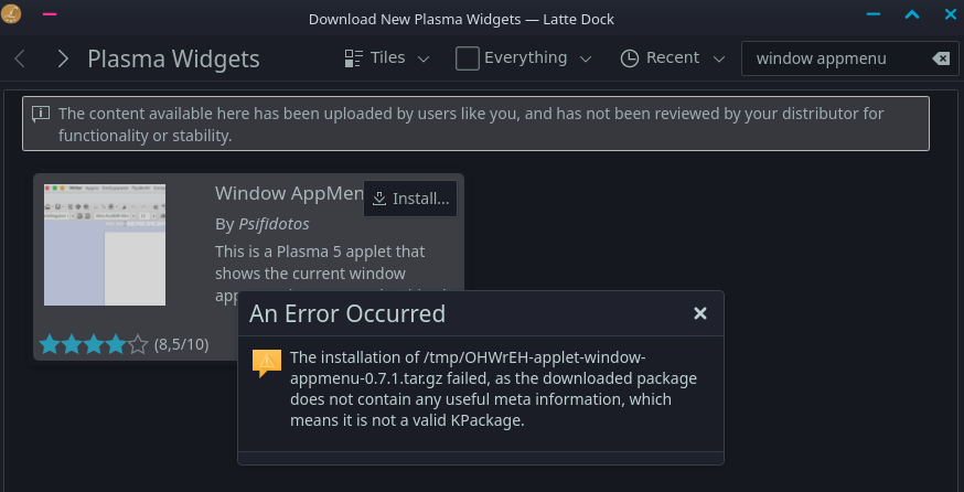 Cannot install from KDE Store · Issue #179 · psifidotos/applet-window ...