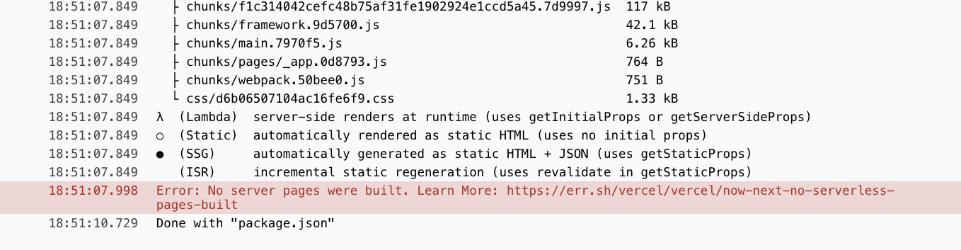 Deployment on Vercel fails. Error: No server pages were built. · Issue ...