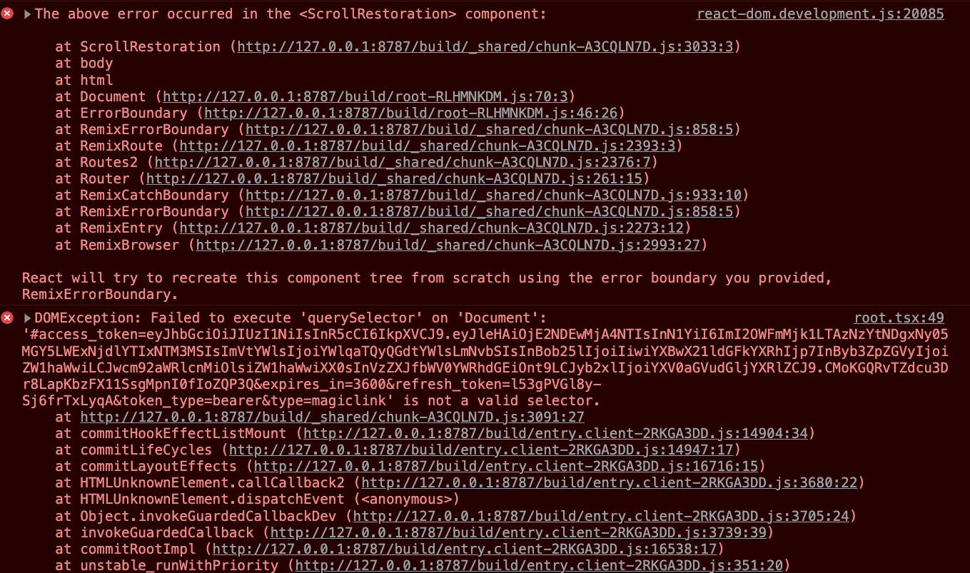 [Bug]: Accessing a link with an invalid hash as a selector will cause ...