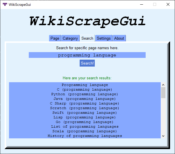 GitHub - TetrisKid48/WikiScrapeGui: A GUI for scraping Wikipedia made ...