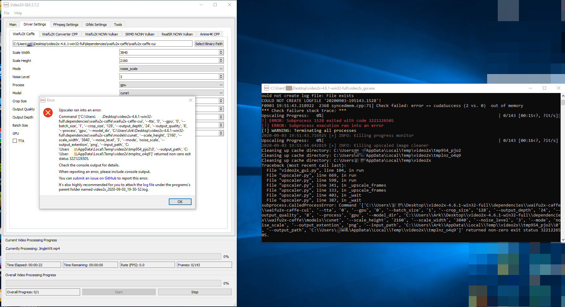 "out of memory" · Issue #351 · k4yt3x/video2x · GitHub