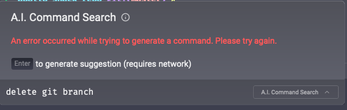 AI Command search returns "An error occurred" · Issue #1531 ...